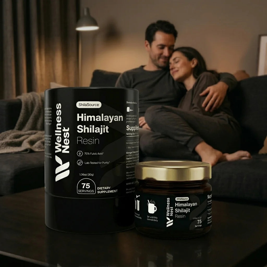 Paar genießt gemeinsame Zeit – Wellness und Vitalität mit Shilajit